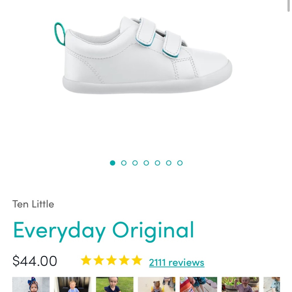 New in box Ten Little Everyday Original white toddler sneakers 9.5